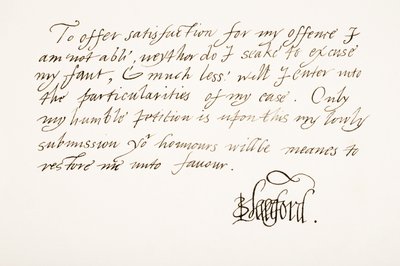 Edward Seymour, 1st Earl of Hertford, 1st Baron Beauchamp, 1539-1621. Handwriting sample and signature by Unknown